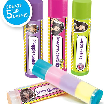 Horizon Group USA Barbie Make Your Own Layered Lip Balm Kit, DIY 5 Custom Lip balms by Mixing Flavors Like Vanilla, Strawberry, Watermelon & Tropical Punch, Multicolored