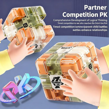 Large 3D Labyrinth Puzzle Maze Cub - an Engaging Brain Teaser Toy, high Difficulty,Suitable for Adults, Children,and Teenagers with Brain teasers,3D Maze Magic Cubes, Brain Training (Green)