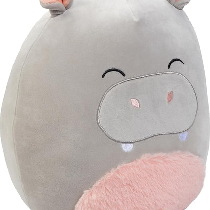 Squishmallows 10" Harrison The Grey Hippo Plush - Official Kellytoy - Collectible Soft Squishy Hippopotamus Stuffed Animal Toy - Add to Your Squad - Gift for Kids, Girls & Boys - 10 Inch