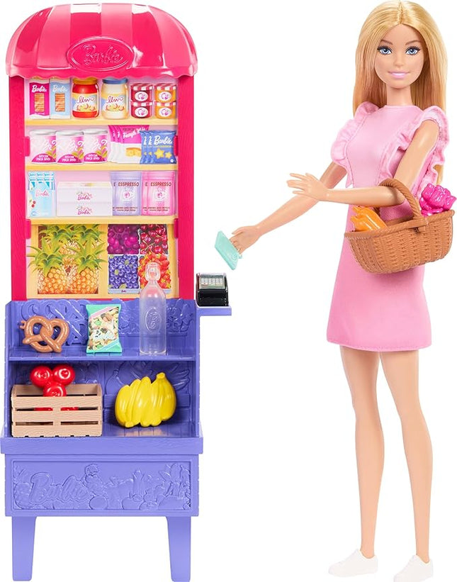 Barbie and Teresa Recipe for Friendship Fashion Doll & Playset, Malibu at The Market Theme with 11 Accessories Including Market Stand & Food