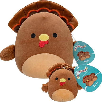 Squishmallows Original 3.5in + 8in Terry The Turkey Combo Pack - Official Jazwares Plush