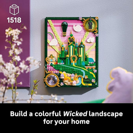 LEGO Wicked Emerald City Wall Art Building Set for Adults - Wall Decor for Living Room, Bedroom, or Dorm - Collectible Wicked Merch for Movie Fans - Gift Ideas for Women & Men, Ages 18+ - 75685