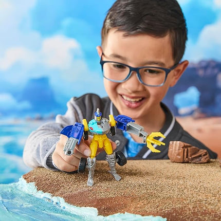 Transformers CYBERWORLD Sky-Byte Cyber Changers 4-Inch Action Figure, Quick Change to Car Mode, Robot Toys for Boys and Girls 6 and Up