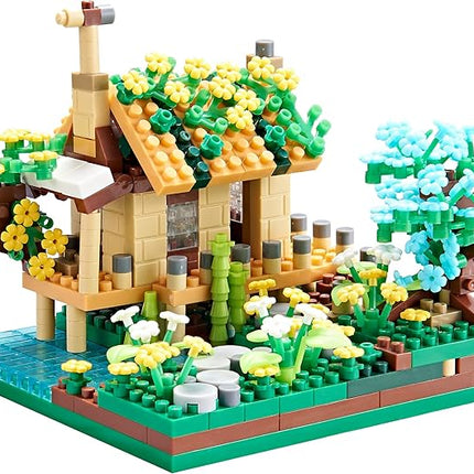 Architecture Port Cabin Building Set Model Kit and Gift for Kids and Adults Mini Blocks 600 PCS with 2 Figure