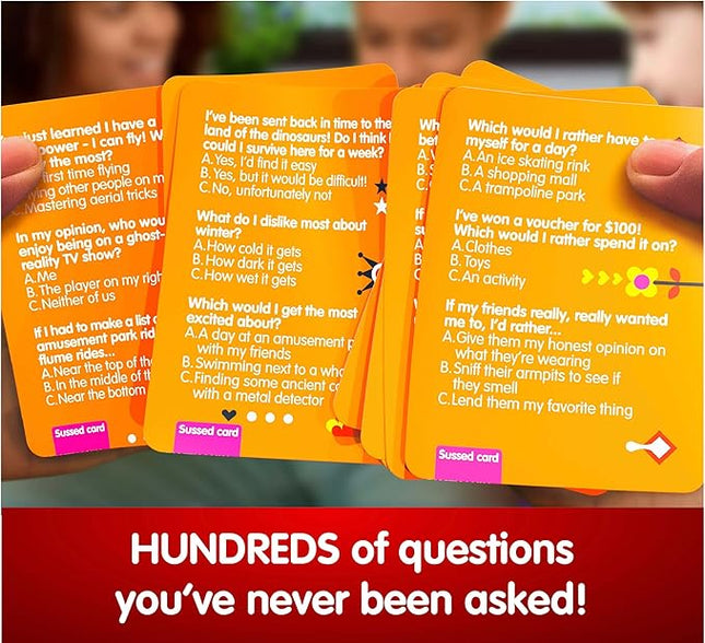 SUSSED The Wacky ‘What Would You Do’ Travel Card Game - Social Fun for Kids and Teens - Fun Boo Basket Stuffer for Families - Ages 7+ - Orange Pack
