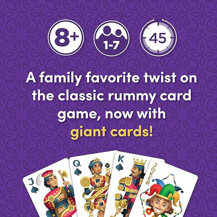 Five Crowns Giant Card Games – Jumbo Playing Cards, Card Game for Kids and Adults, Family Game Night, 5 Suited Rummy Style Card Game, Ages 8+