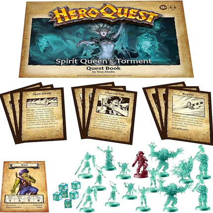 Avalon Hill HeroQuest Spirit Queen's Torment Quest Pack, Requires HeroQuest Game System to Play, Dungeon Crawler Games, Ages 14+, 2-5 Players, Strategy Games