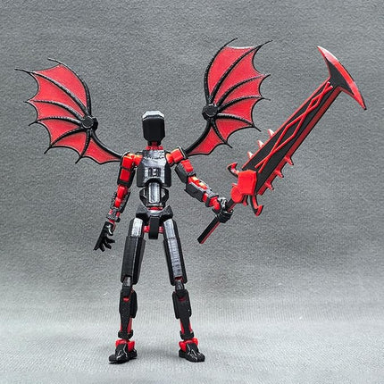 Assembled T13 Robot Action Figure Set, Dummy 13, 3D Printed Lucky 13 Titan, for Collectors Desktop Decorations, Red