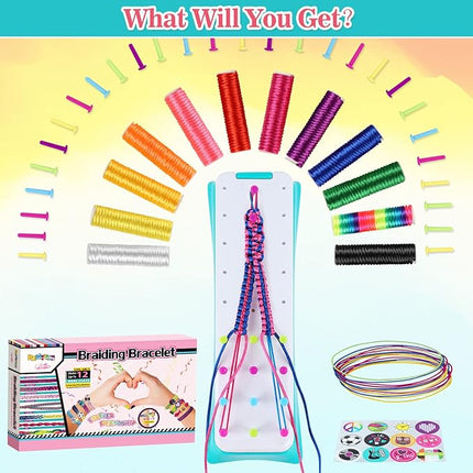 BEMITON Friendship Bracelet Making Kit, Arts and Crafts for Kids Ages 8-12, Best Birthday Gifts for Teen Girls, Travel Activity Set for Ages 6 7 8 9 10 11 12 Year Old Girls