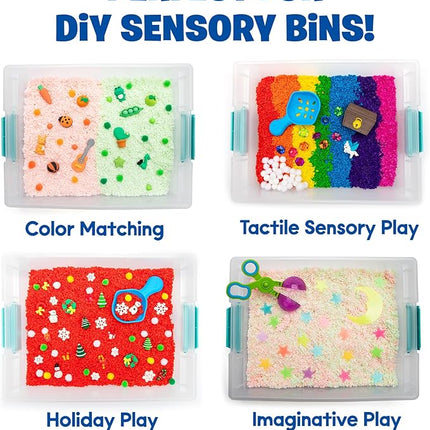 Educational Insights Pluffle® Glow-in-The-Dark - Sensory Bin Foam Set, No Mess Alternative to Sand Toys & Slime for Toddlers at Home or in The Classroom, Fun Sensory Table Filler, Gift for Ages 3+