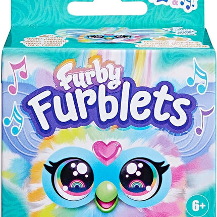 Furby Furblets Zee-Bah Mini Friend, Electronic Plush Toys for Girls & Boys, Rainbow Zebra, Speaks Furbish & Plays Music, Series 5, Back to School Gifts, Ages 6+