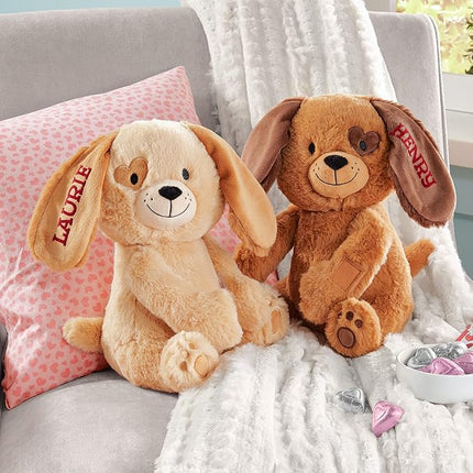 Let's Make Memories Personalized Hugging Plush Puppies - for Birthday - Puppy Love - Dog Stuffed Animal for Kids - for Boy - for Girl