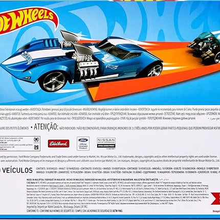 Hot Wheels Toy Trucks 10-Pack, Set of 10 Die-Cast 1:64 Scale Utility, Racing & Other Pickups or Vans, Modern & Retro Models (Styles May Vary) (Amazon Exclusive)