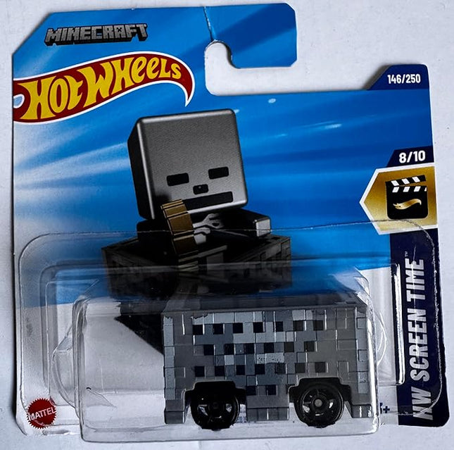 Hot Wheels Minecart Skeleton Diecast Car, HW Screen Time, 1:64 Scale, 146/250