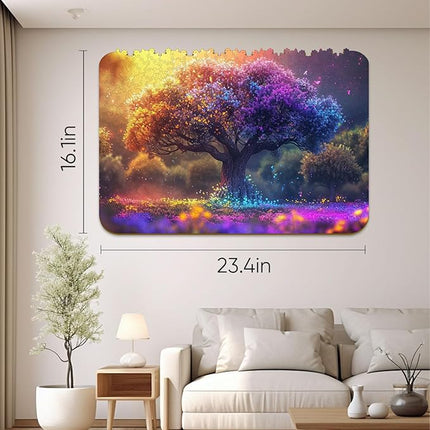 Wooden Puzzles for Adults 1000 Pieces, Tree of Life Wooden Jigsaw Puzzles Unique Shape Adult Puzzles, Irregular Wood Puzzles Creative Gift for Adults Family Game (23.4 x 16.1 in)