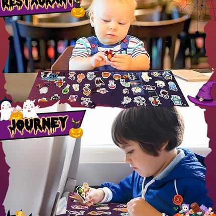 Benresive Reusable Sticker Books for Kids 2-4, Sticker Books for Toddlers 1-3 2-4, Toddler Travel Toys Activities Crafts Gifts - Halloween