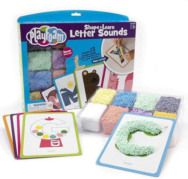 Educational Insights Playfoam Shape & Learn Letter Sounds: Flash Card Set, Preschoolers Learn to Write, Sensory Toys, Ages 3+