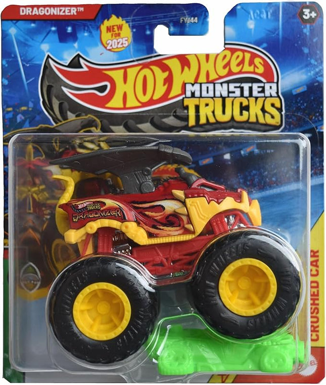 Hot Wheels Monster Trucks Dragonizer, Beast Bashers 4/6 Includes Crushed Car