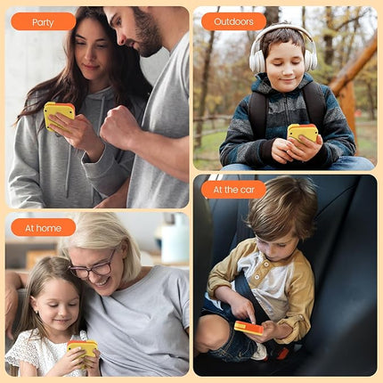 Tic Tac Toe Game, 4 in 1 Handheld Educational Game Machine, Electronic Tic Tac Toe Game for Education and Memory Growth, Home, Toy Board Game for Kids and Adults (Orange)