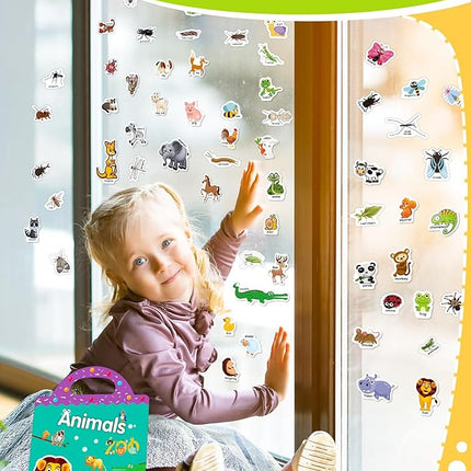Benresive Reusable Sticker Books for Kids 2-4, Sticker Books for Toddlers 1-3 2-4, Toddler Travel Toys Activities Crafts Gifts - Animals, Dinosaurs and Insect