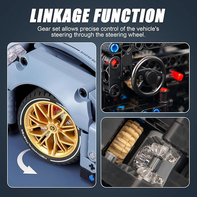 HIGH GODO Technic Car Building Blocks Set for Adults, 1465 Pieces 1:14 Super Sports Car Model Building Kits, Racing Car Collectible Gifts for Men Teenagers Boys Aged 12+