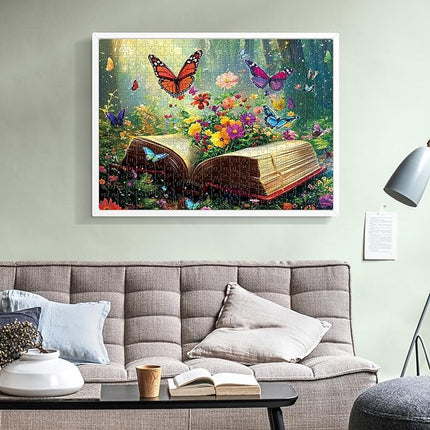 Jigsaw Puzzle 500 Pieces,Flowers Book 500 Piece Puzzles for Adults Kids Seniors Recycled Cardboard Adult Jigsaw Puzzle 500 Piece Family Activities Great Gift for Family and Friends 20.5 * 15 Inch