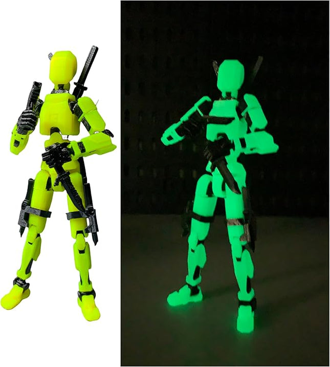 Pre-Assembly 3D Printed 5.54'' Stick Robo 13 Action Figure, Multi-Jointed Titan13, Articulated T13 Desktop Decoration,12 in 1 d13 Accessories Best Birthday Festival Gift
