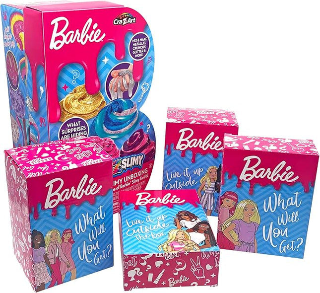 Barbie CRA-Z-Slimy Super Slimy Unboxing Slime Kit, Mix & Make Tons of Barbie Slime for Ages 6 and Up