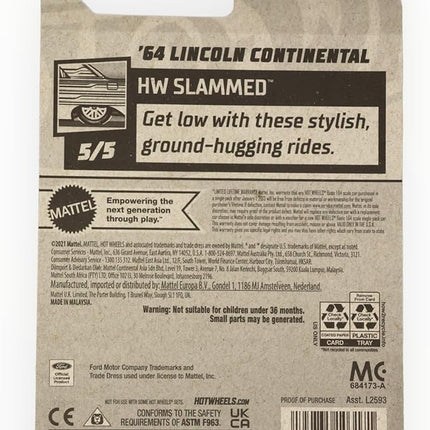 Mattel Hot Wheels '64 Lincoln Continental, HW Slammed 5/5 [Pink] 246/250