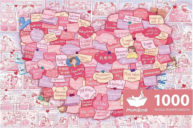 MOMIBOOK Puzzles for Adults 1000 Pieces Jigsaw Puzzles of This Little Thing Called Love, Painting Image Challenging Hard Impossible Hard Puzzle Unique Funny Christmas Valentine's Birthday Gifts