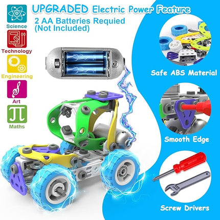 10 in 1 Electric STEM Toys for 5 6 7 8 9+ Year Old Boy Girl Birthday Gifts Educational Building Toys for Kids Ages 4-8 5-7 8-12 Stem Activities Construction Toy for Boys 6-8 8-10 Christmas Idea Gift