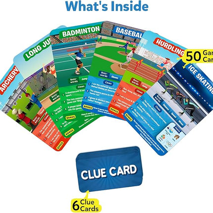 Skillmatics Guess in 10 Sports, Perfect for Boys, Girls, Kids, and Families Who Love Card Games, Toys, Travel Games, Gifts for Ages 6, 7, 8, 9 and Up