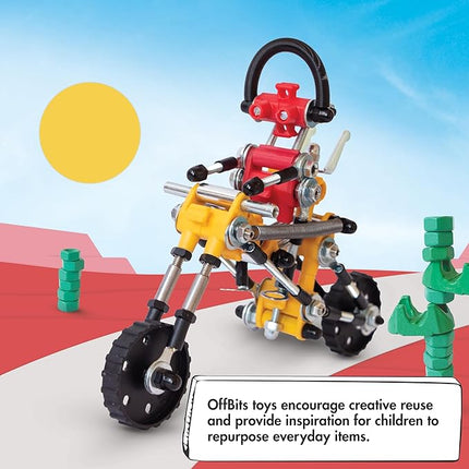 The Off Bits Motorbike Stem Building Toys, RiderBit Educational Build Your Own Robot Toy for Kids 8+ Year Old Boys and Girls, Stem Toys Engineering Kit, Vehicle Construction Steam Easter Gift for Kids