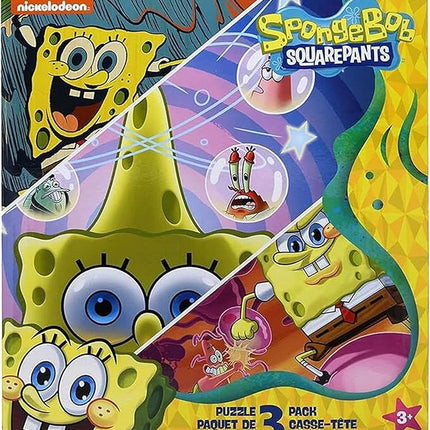 Spongebob Squarepants - 3 in 1 Jigsaw Puzzles for Kids. Great Birthday & Educational Gifts for Boys and Girls. Colorful Pieces Fit Together Perfectly. Great Preschool Aged Learning Gift.