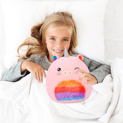 Easfan Rainbow Unicorn Plush Pillow Plush Toy, Unicorn Stuffed Animal Soft Plushie Toy for Kids Girls Birthday Valentine Gift, 8"