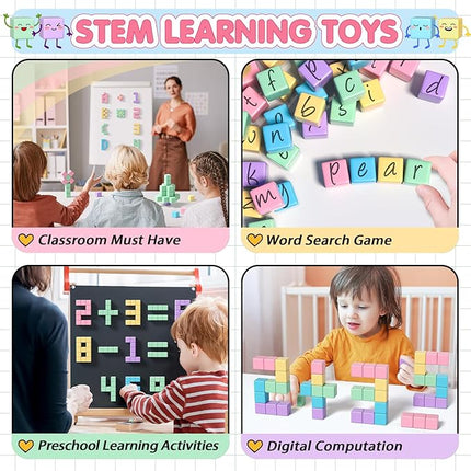 32pcs Magnetic Blocks Building Cubes for Toddlers, Classroom Must Haves Creative Learning Kids Gifts, Preschool Montessori Sensory Autism Magnet Toys for Boys and Girls Ages 3 4 5 6