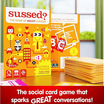 SUSSED The Wacky ‘What Would You Do’ Travel Card Game - Social Fun for Kids and Teens - Fun Boo Basket Stuffer for Families - Ages 7+ - Orange Pack