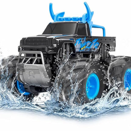 BainGesk Waterproof Remote Control Monster Truck Toys, 1:16 RC Car, 2.4GHz 4WD All Terrain Car Toys with 2 Rechargeable Batteries, Off-Road Truck Gifts for 6, 7, 8, 9, 10, 11, 12 Year Old Boys