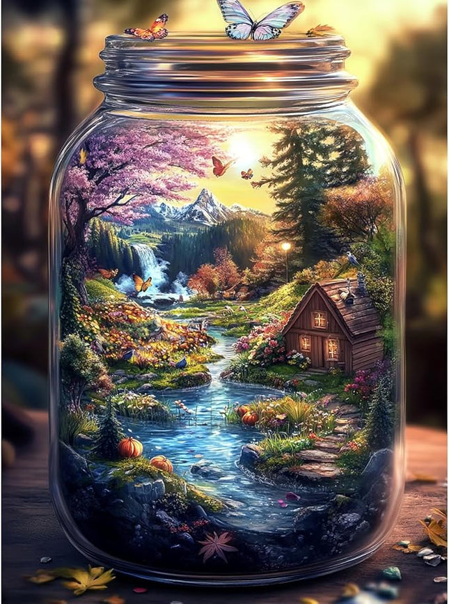 Jigsaw Puzzles for Adults 1000 Pieces Impossible Hard Difficult Challenging Puzzles for Adults 1000pc Puzzles World in Bottle Nature's Dream Jigsaw Puzzle 1000 Pieces 28 x 20 inch