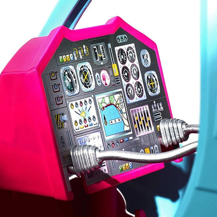 Barbie Helicopter with Spinning Rotors, Pink and Blue 2-Seater Design with Seatbelts and Pilot "Controls"