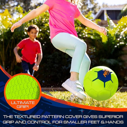 NERF Kids Foam Mini Soccer Ball - Proshot Youth Soft Mini Foam Soccer Ball - 7" Inch NERF Indoor + Outdoor for Kids