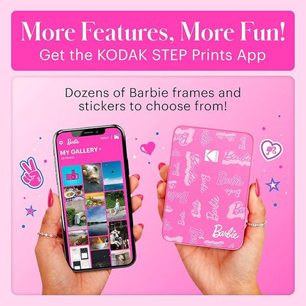 KODAK x Barbie Instant Smartphone Barbie Photo Printer - Portable, Color, Wireless - Zink 2x3” Sticky-Back Photos - Print from iOS & Android Devices with Fun Editing App -Signature Style