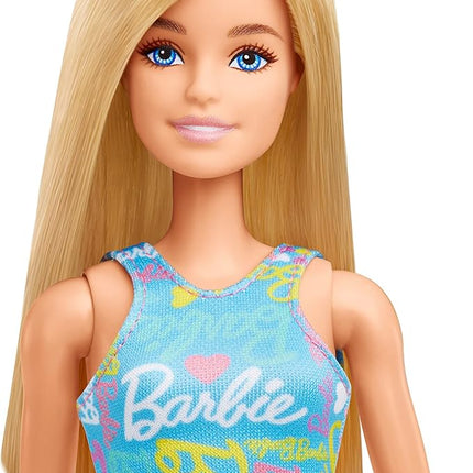 Barbie Blue Logo Print Dress Doll