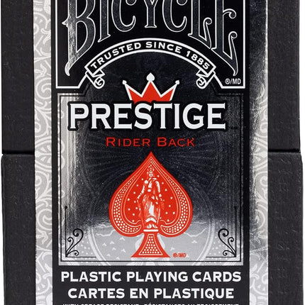 Bicycle Prestige Waterproof Plastic Playing Cards, Red & Blue (Colors May Vary)