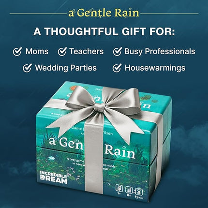 A Gentle Rain – Calming Tile-Laying Puzzle Game – Mindful Solo, 2-Player, or Cooperative Play in 15 Minutes – Soft-Touch Tiles & Wooden Blossoms – Compact, Giftable, Family-Friendly Board Game