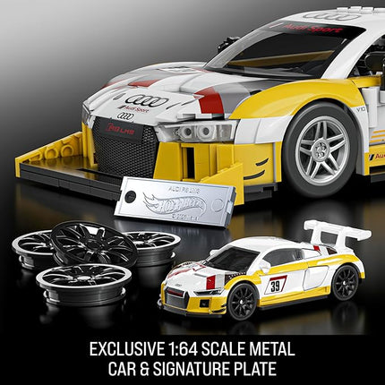 Hot Wheels Elite Series Building Set, ’15 Audi R8 LMS with 820 Pieces, Realistic Details and Custom Decals, Adult Collectors and Kids Ages 10+