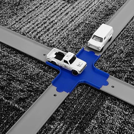 Track Add-On Pack - Compatible with Hot Wheels Track | Made with Eco-Friendly PLA Plastic, Versatile Track Layout Pieces (Blue)