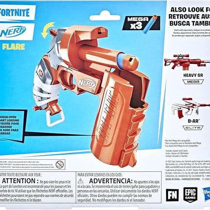 Nerf Fortnite Flare Dart Blaster, Break-Open Dart Loading, Includes 3 Nerf Mega Darts That Whistle Through The Air, Pull-Down Priming Handle