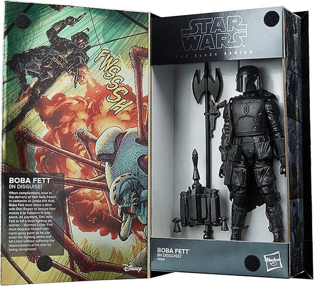 Star Wars The Black Series Boba Fett (in Disguise) SDCC Exclusive 6-Inch-Scale War of The Bounty Hunters Comic Set F5536 Multicolored Collectible by Hasbro Ages 4 and Up, Black,multicolored