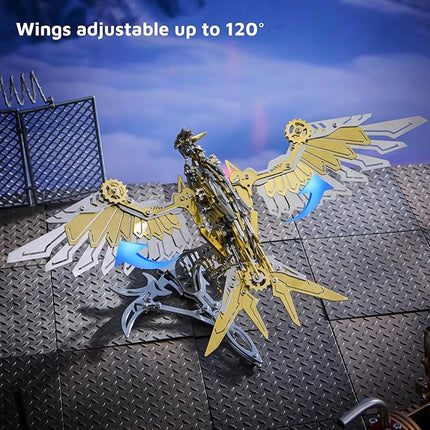 Eagle 3D Metal Model Kits for Adults and Teens,3D Metal Puzzles, Mechanical Assembly Models, Collectible Mechanical Engineering Crafts for Home Office Decoration & Gift (Yellow)